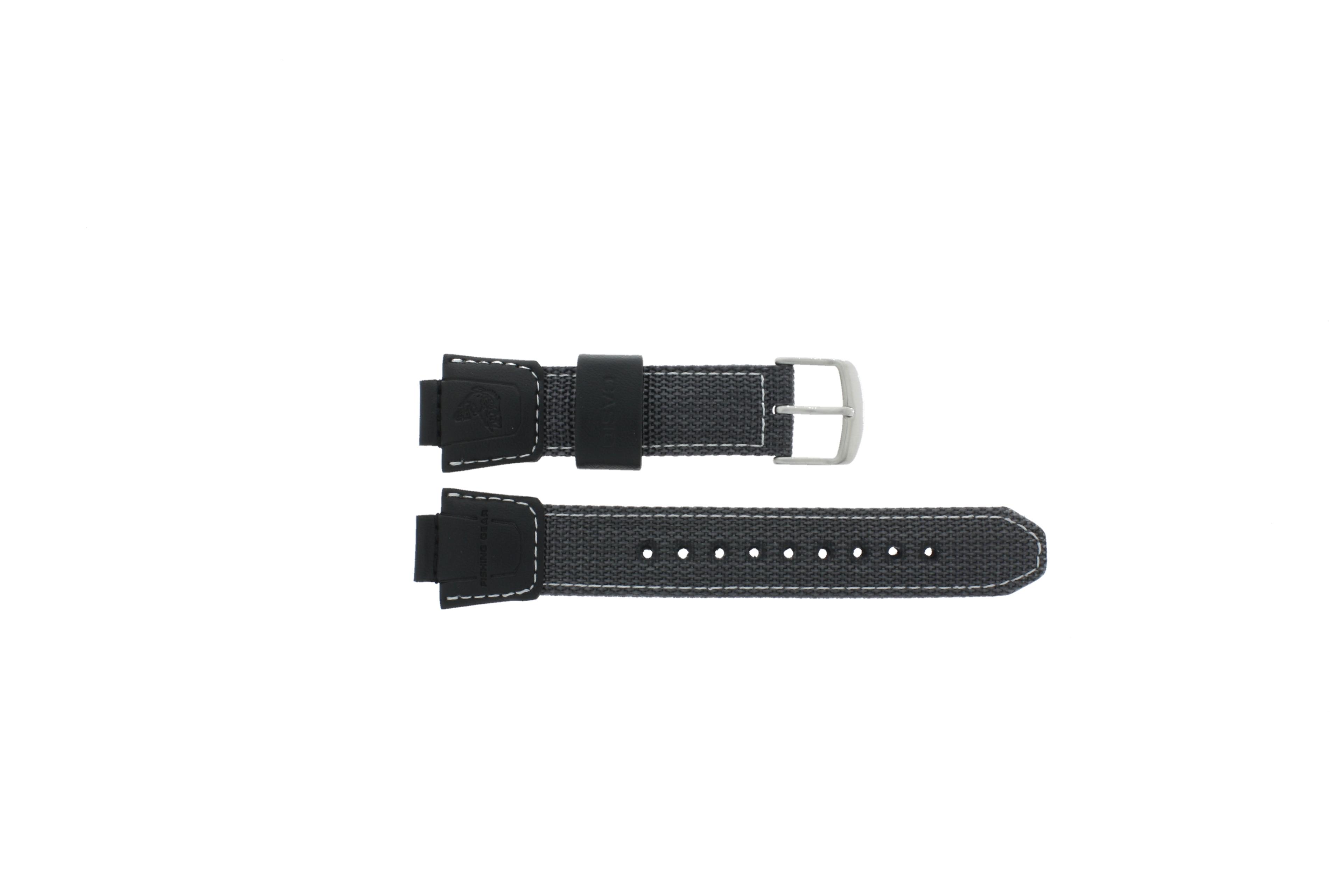 Watch strap Casio 10198354 / AMW-700B-1AVEF / AMW-700-1AV Nylon/perlon Black 13mm