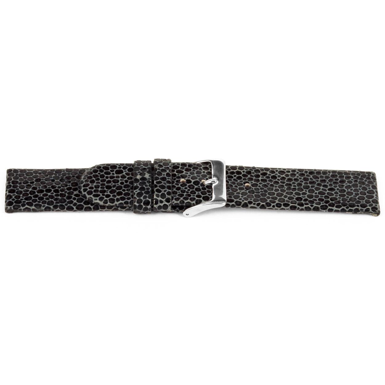 Watch strap Universal F136 Leather Anthracite grey 18mm