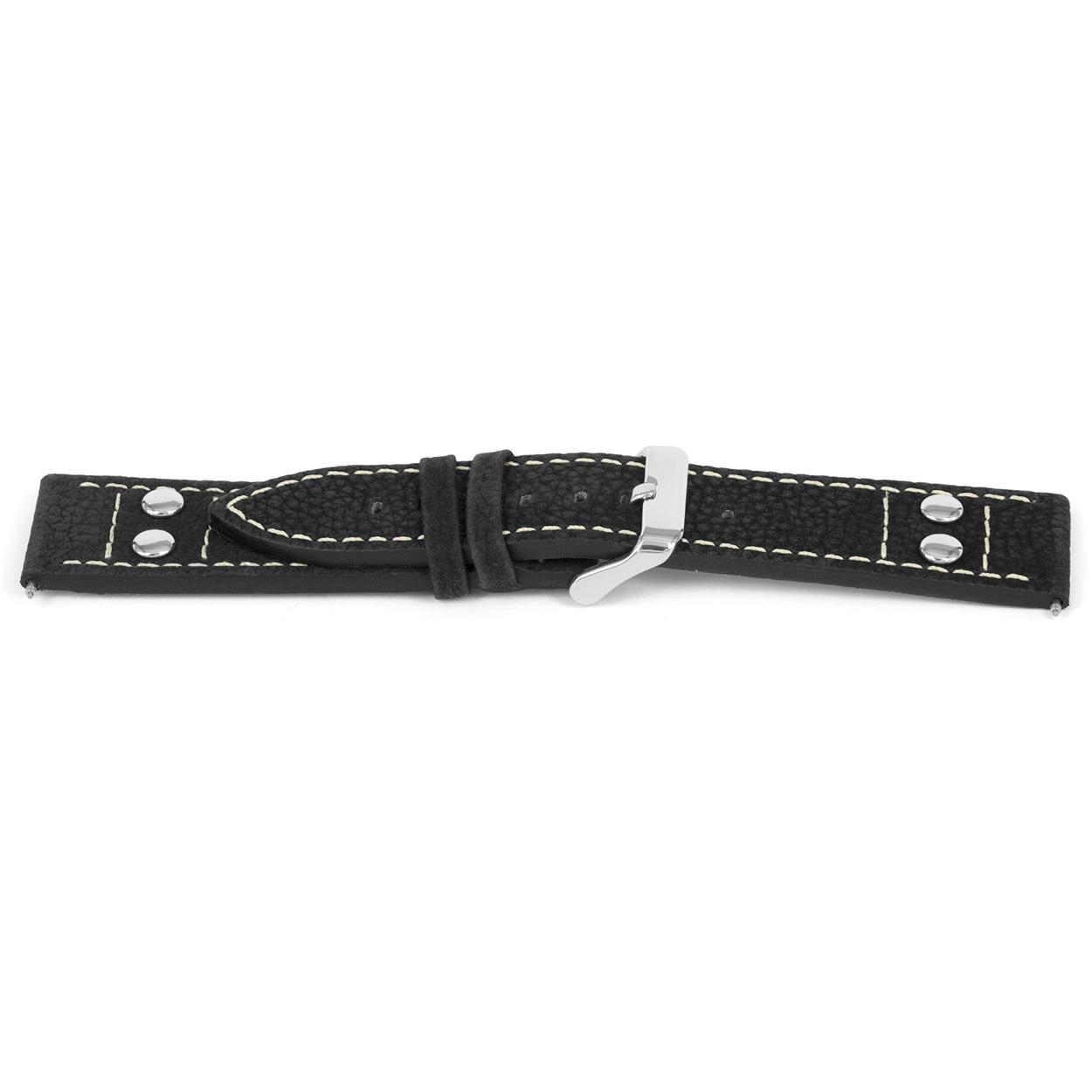 Watch strap Universal J167 Leather Black 26mm