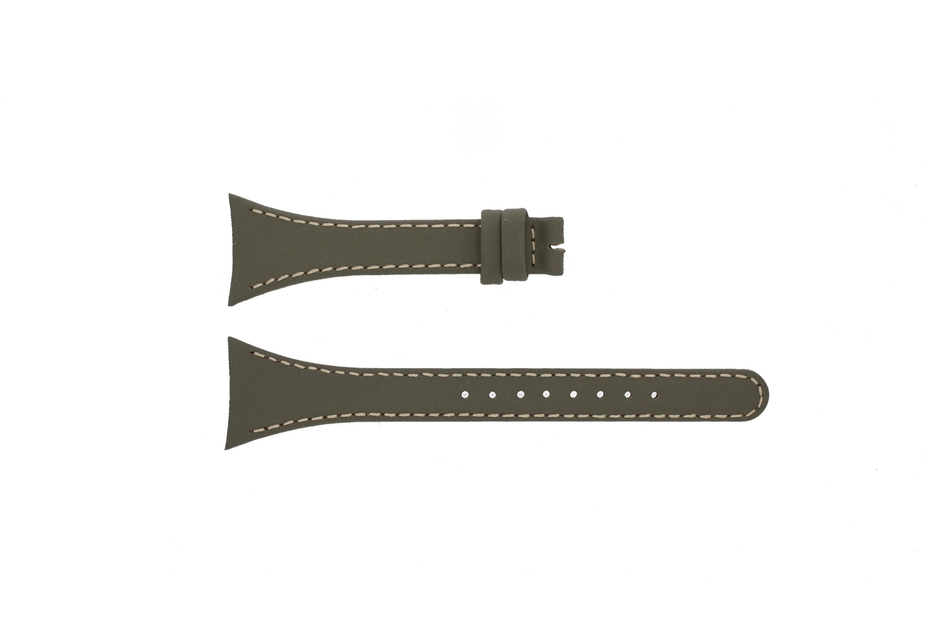 Watch strap Boccia 3165 Leather Olive green 25mm