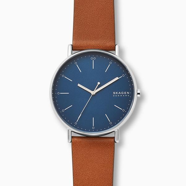 Watch strap Skagen SKW6551 Leather Brown 22mm