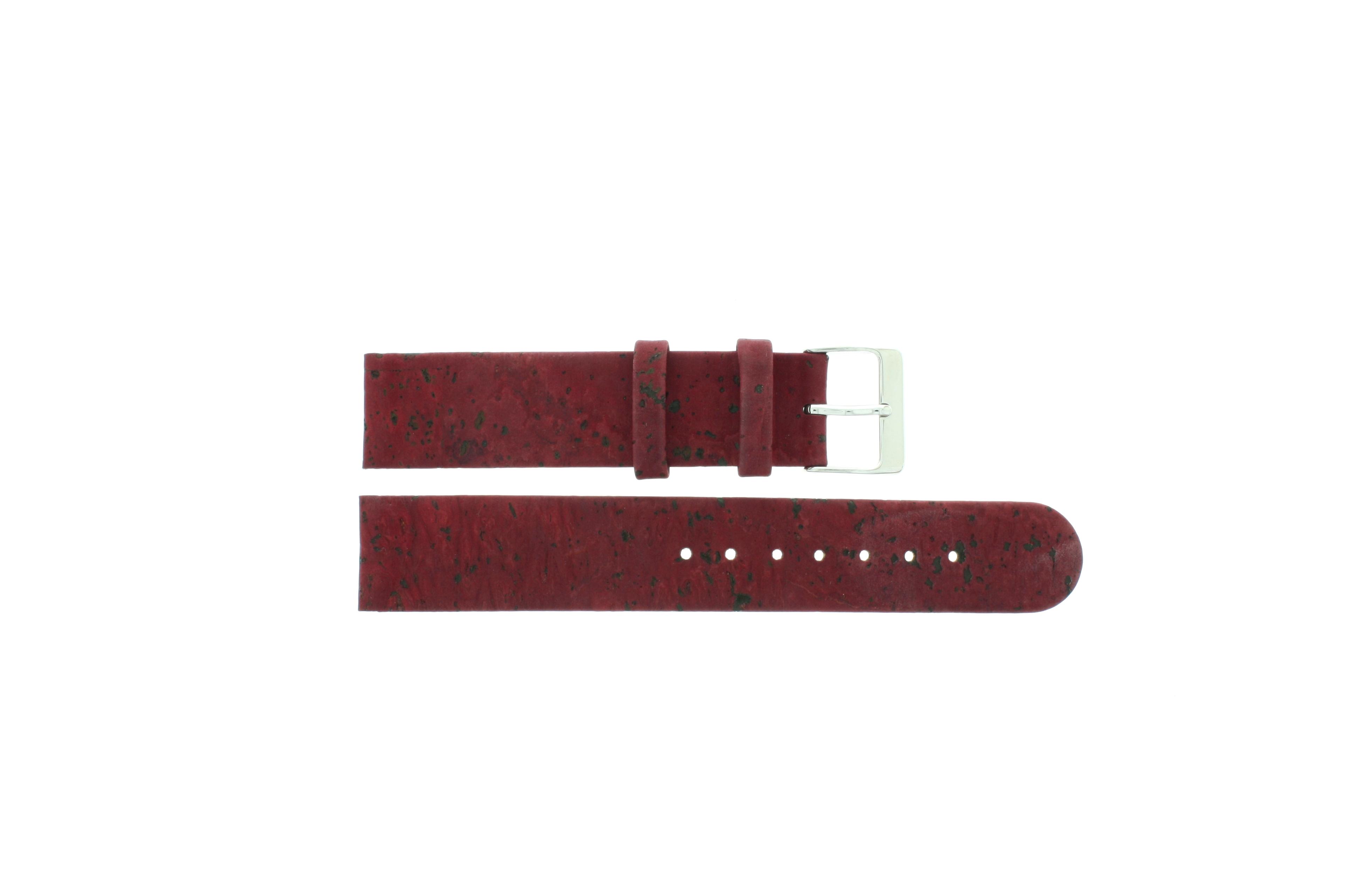 Watch strap Universal 41699.09.18 Vegan Cork Bordeaux 18mm