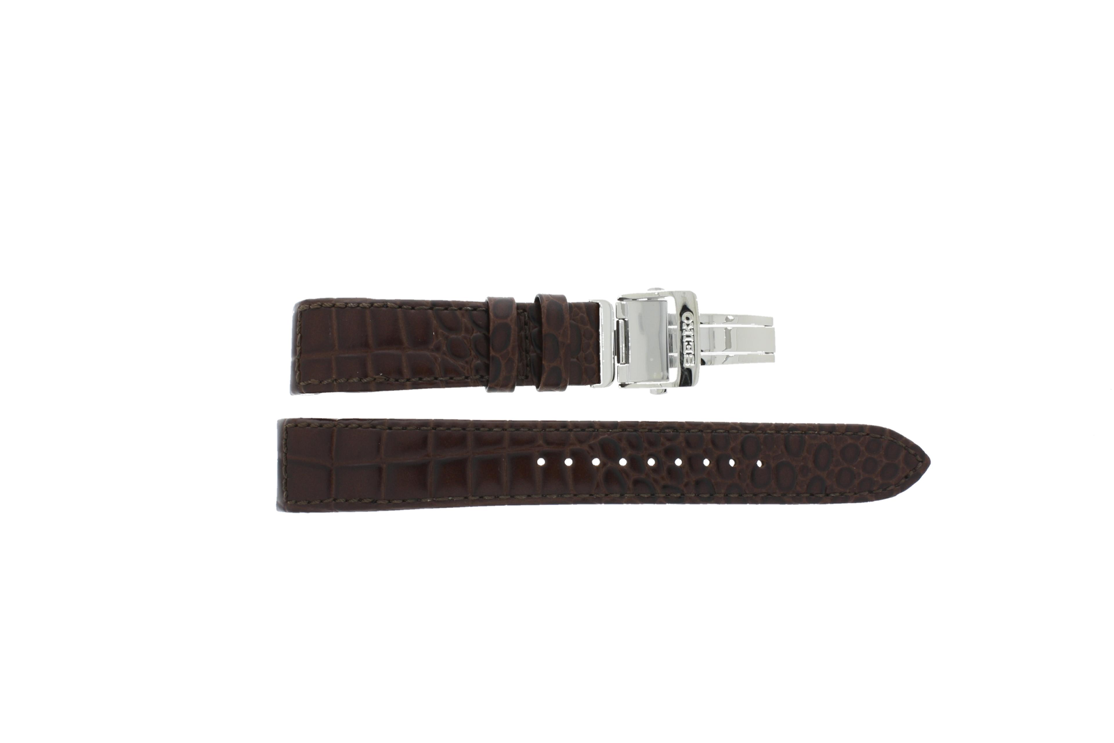 Watch strap Seiko 7D56-0AA0 / SNP023P1 / 4A071JL Leather Brown 21mm