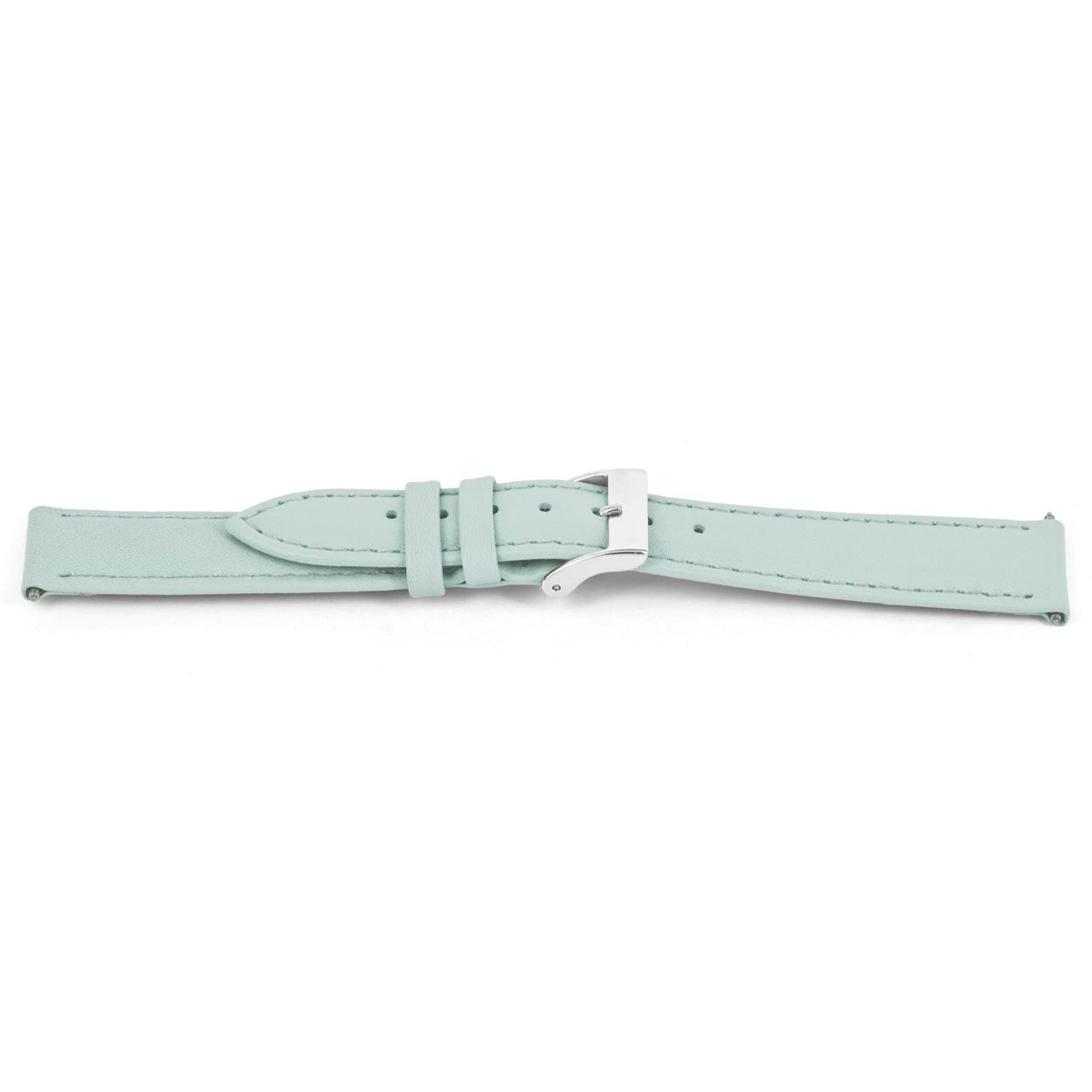 Watch strap Universal F614 Leather Light blue 18mm