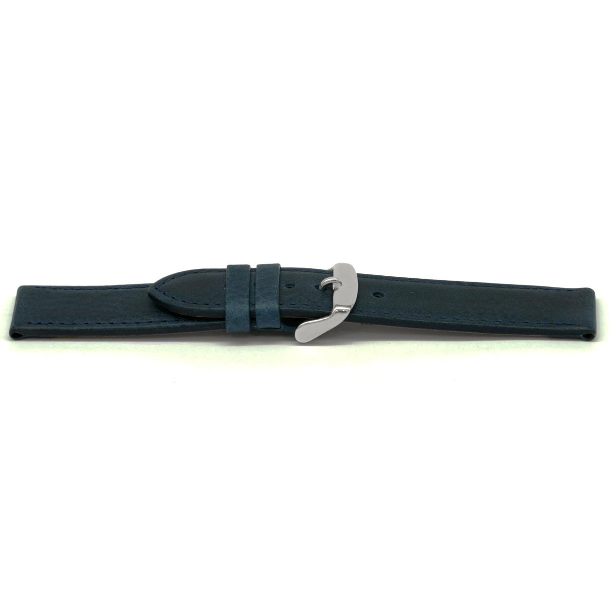 Watch strap Universal I629 Leather Blue 24mm