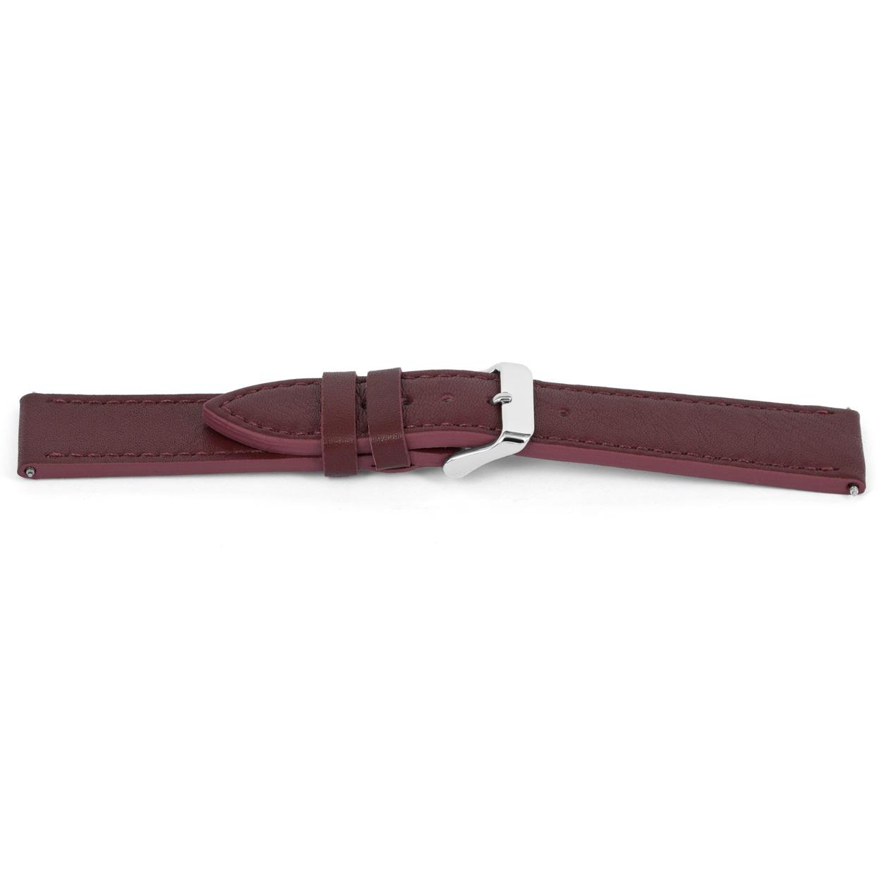 Watch strap Universal I722 Leather Bordeaux 24mm