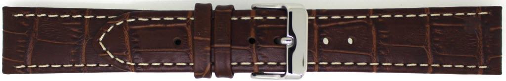 Watch strap Universal 808.02.22 Leather Dark brown 22mm