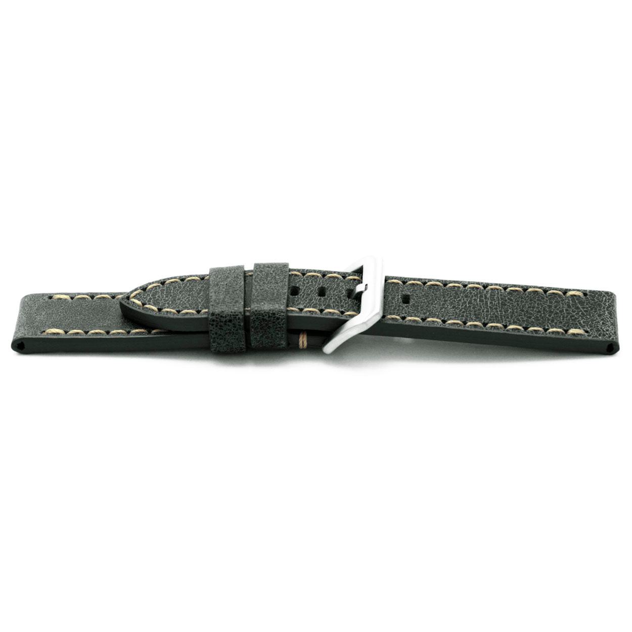 Watch strap Universal I818 Leather Grey 24mm