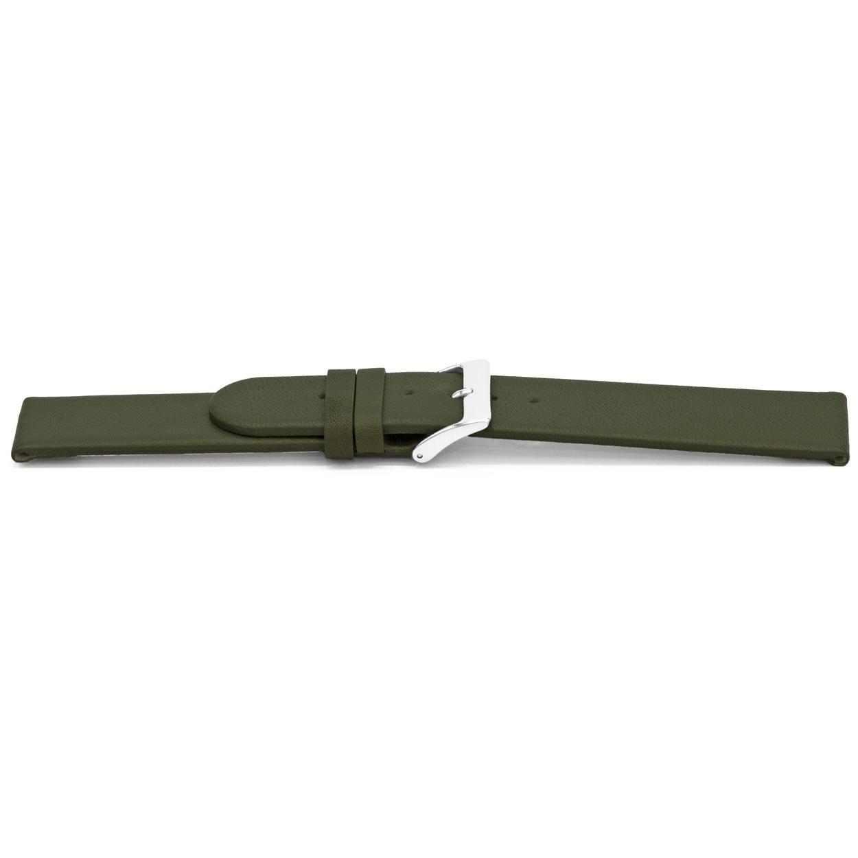 Watch strap Universal H861 Leather Olive green 22mm