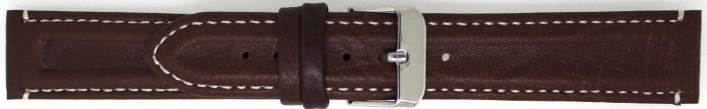 Watch strap Universal 890.02.20 Leather Dark brown 20mm