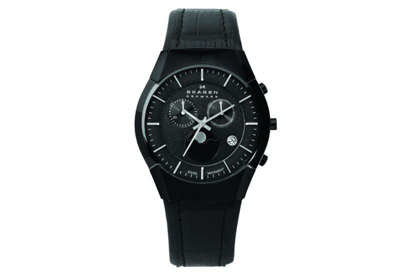 Watch strap Skagen 901XLBLB Leather Black