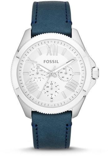 Watch strap Fossil AM4531 Leather Blue 20mm