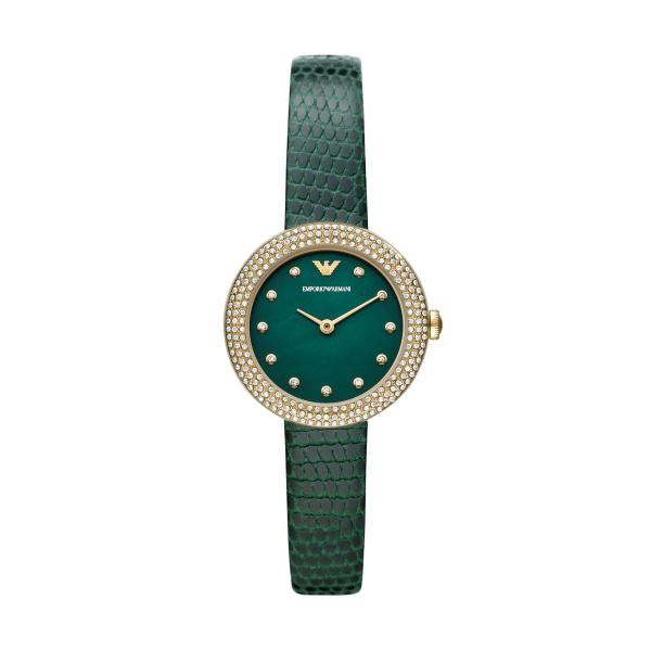 Watch strap Armani AR11419 Leather Green 12mm