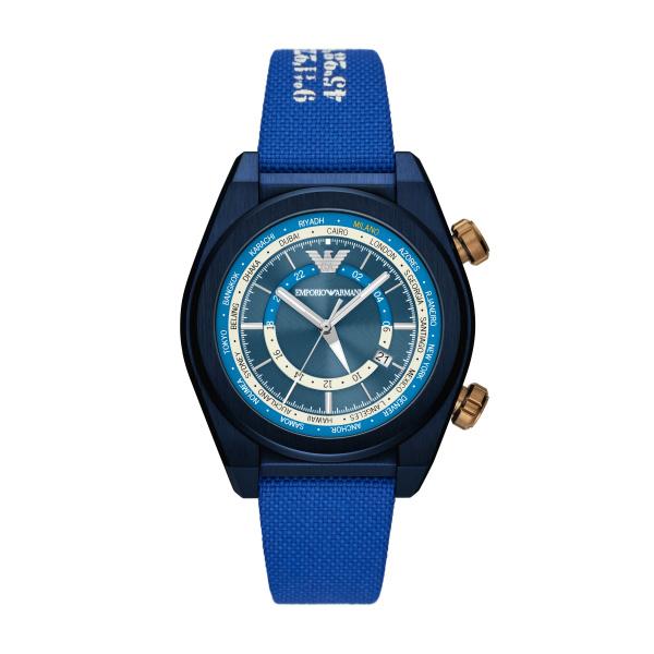 Watch strap Armani AR11564 Leather Blue 20mm