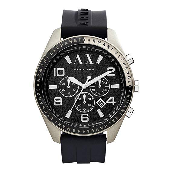 Watch strap Armani Exchange AX1253 Silicone Black 22mm