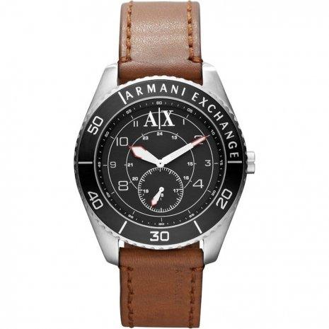 Watch strap Armani Exchange AX1261 Leather Brown 22mm