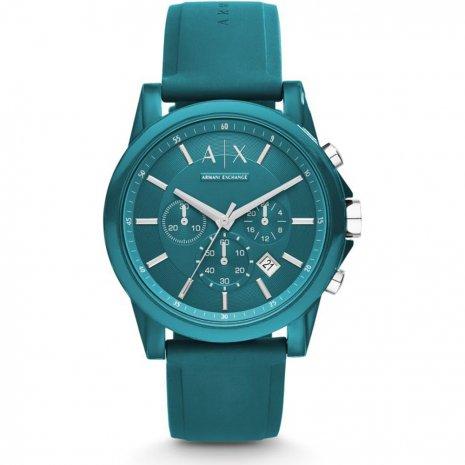 Watch strap Armani Exchange AX1330 Rubber Turquoise 22mm