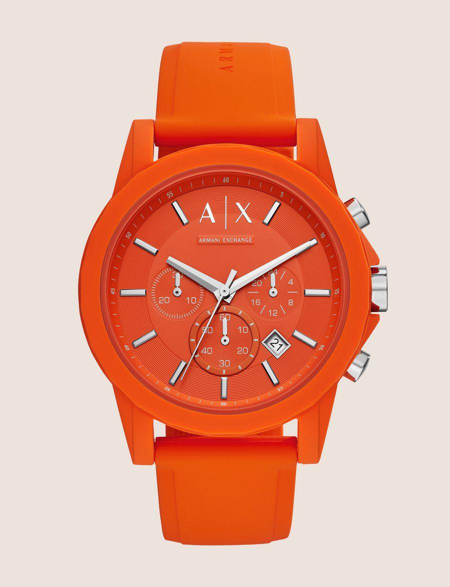 Watch strap Armani Exchange AX1336 Rubber Orange