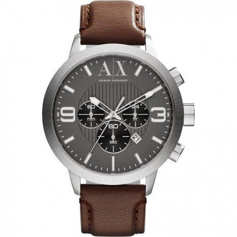 Watch strap Armani Exchange AX1360 Leather Brown 20mm