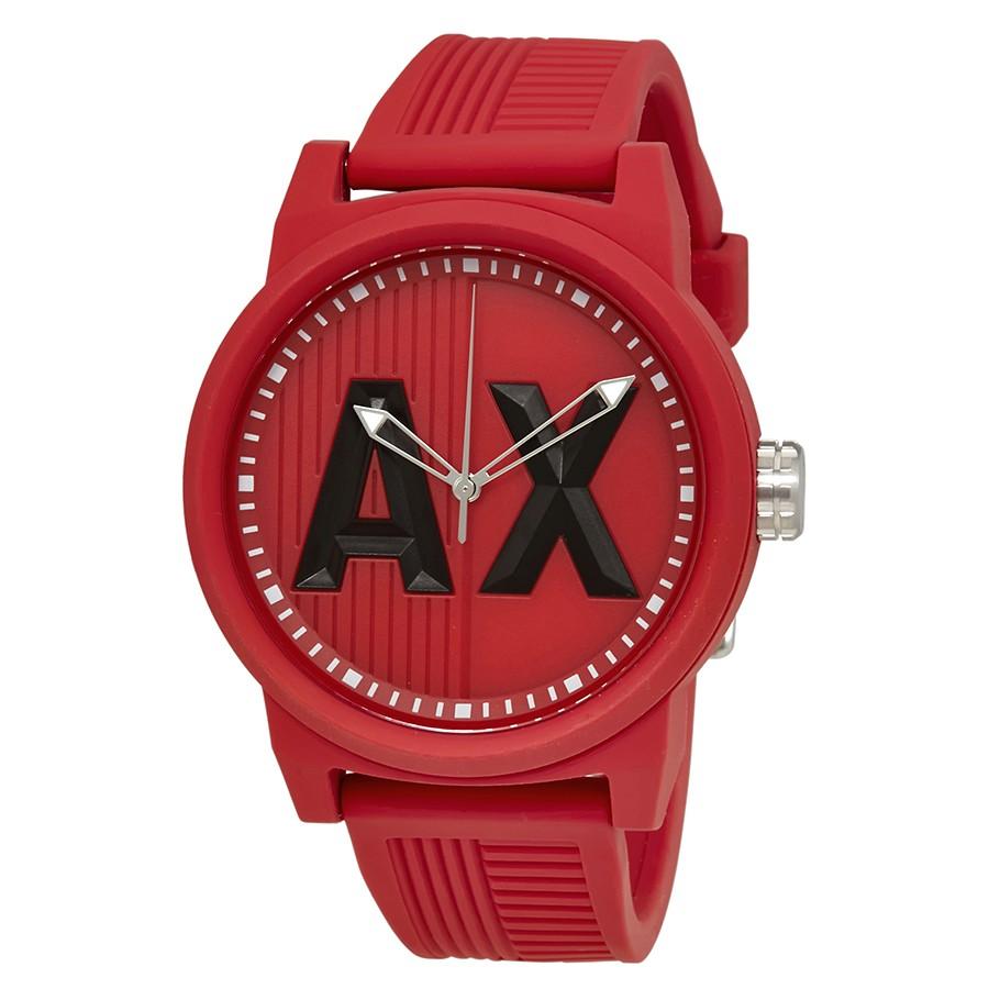 Watch strap Armani Exchange AX1453 Silicone Red 22mm