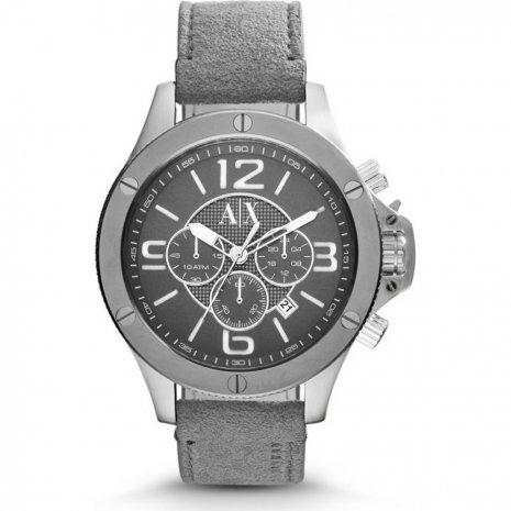 Watch strap Armani Exchange AX1510 Leather Grey 22mm