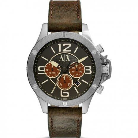 Watch strap Armani Exchange AX1518 Leather Brown 22mm