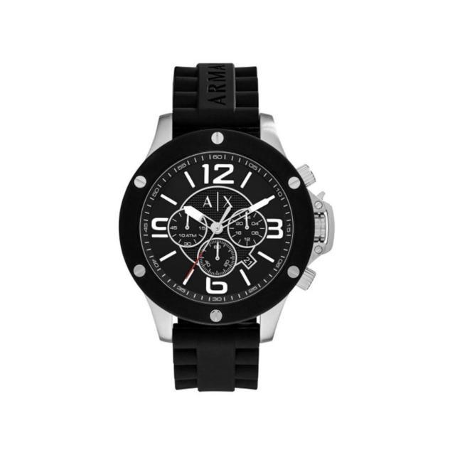 Watch strap Armani Exchange AX1522 Silicone Black 22mm