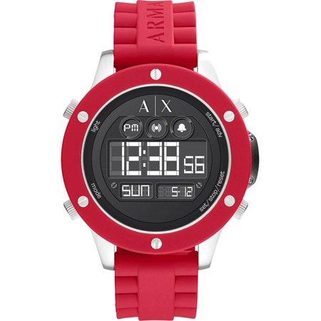 Watch strap Armani Exchange AX1563 Silicone Red 22mm