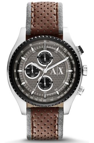 Watch strap Armani AX1601 Leather Brown