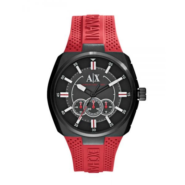 Watch strap Armani Exchange AX1803 Silicone Red 12mm