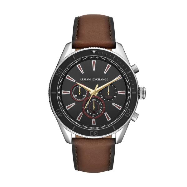 Watch strap Armani Exchange AX1822 Leather Brown 22mm