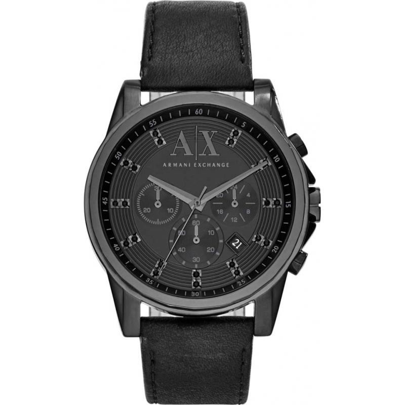 Watch strap Armani Exchange AX2507 Leather Black 22mm