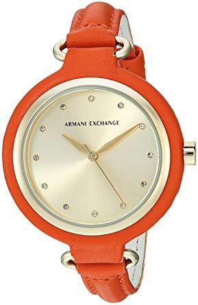 Watch strap Armani Exchange AX4243 Leather Orange 12mm