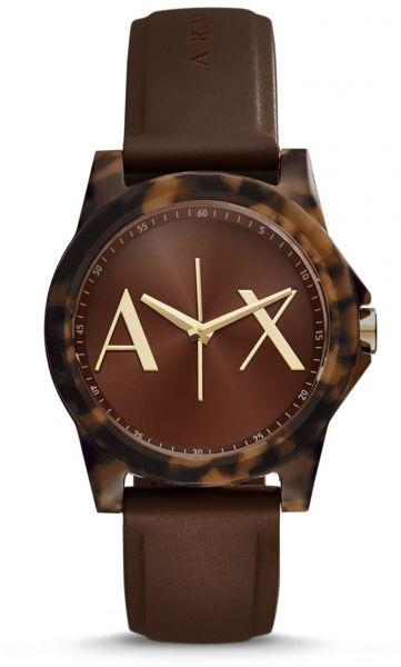 Watch strap Armani Exchange AX4341 Silicone Brown 18mm