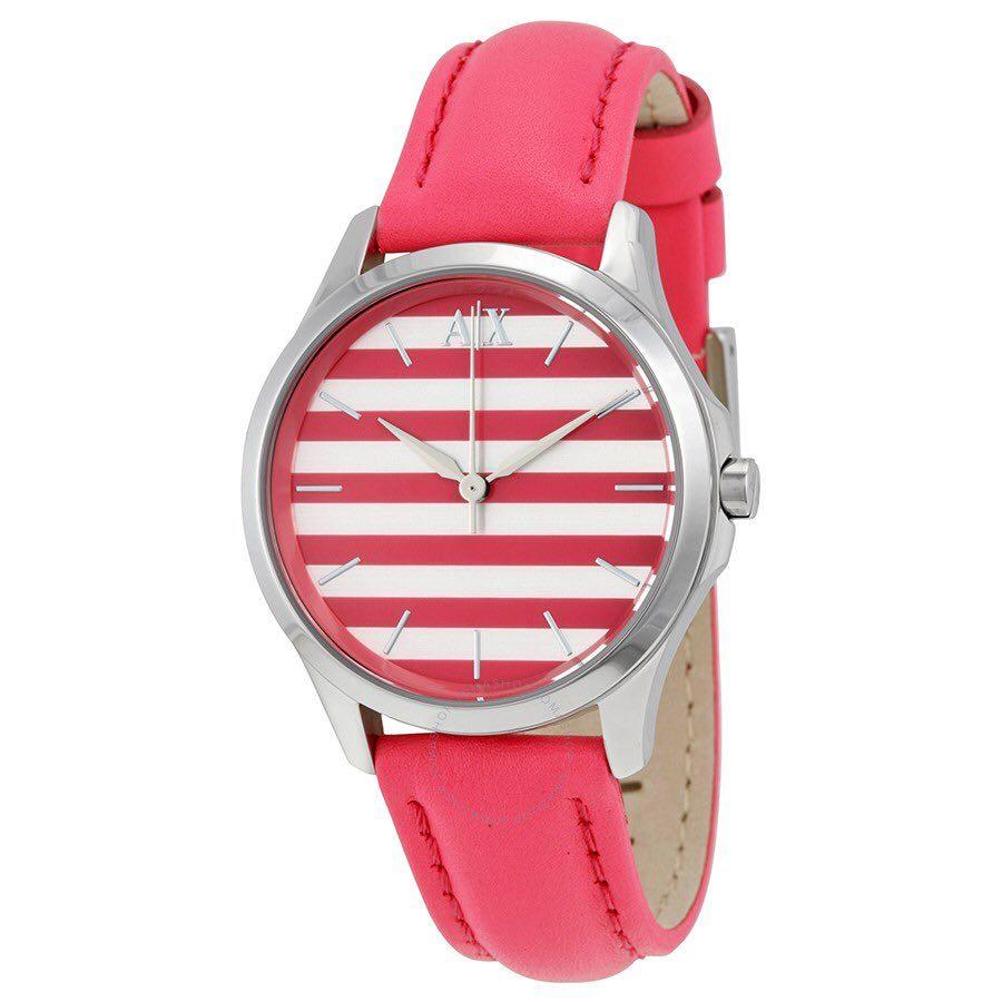 Watch strap Armani Exchange AX5235 Leather Pink 18mm