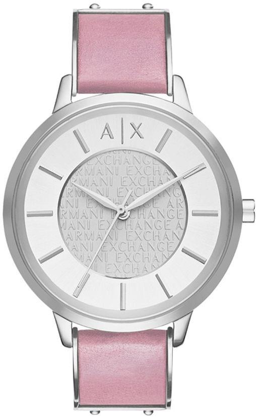 Watch strap Armani Exchange AX5313 Leather Pink 16mm