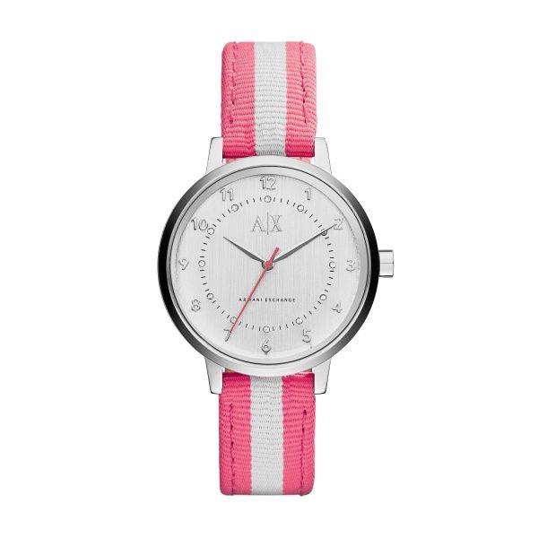 Watch strap Armani Exchange AX5364 Leather/Textiles Pink 16mm