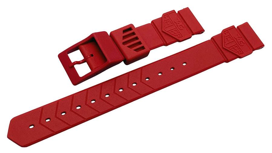 Watch strap Tag Heuer BS0085 Rubber Red 18mm