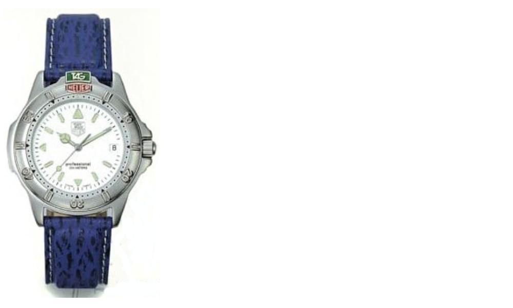 Watch strap Tag Heuer WF2110-K / BC0527 Leather Blue 19mm