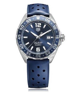 Watch strap Tag Heuer BT0739 Rubber Blue 21.5mm