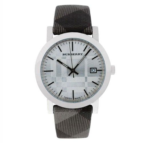 Watch strap Burberry BU1869 Leather/Plastic Grey 20mm