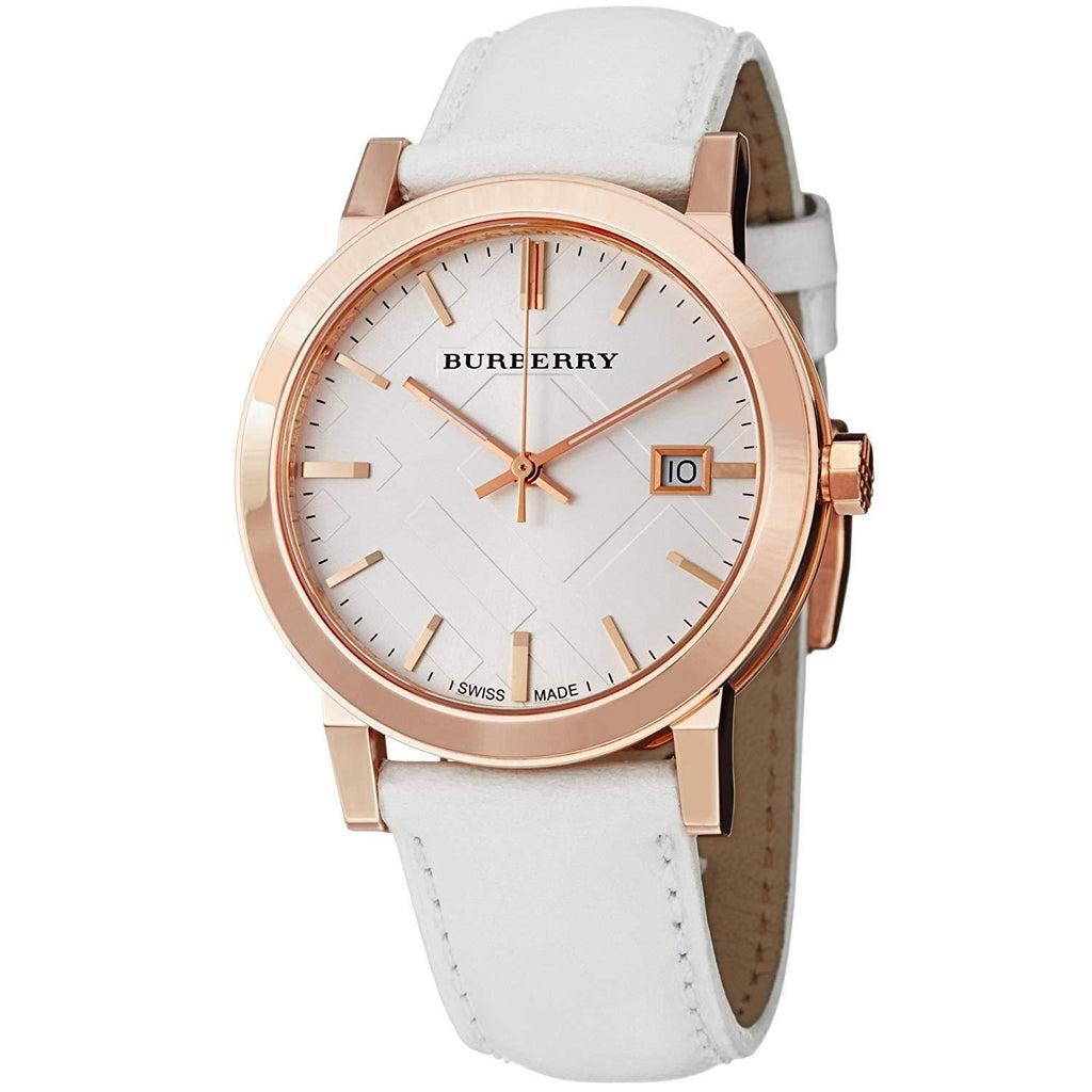 Watch strap Burberry BU9012 Leather White