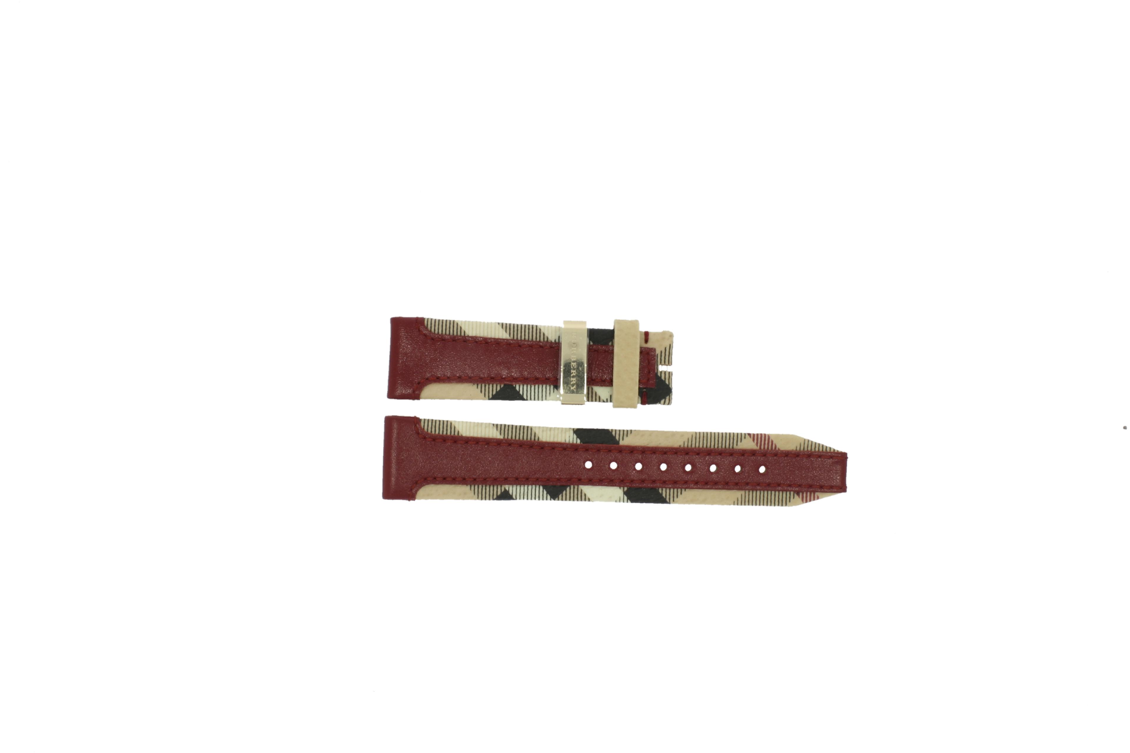 Watch strap Burberry BU9017 Leather Red 20mm