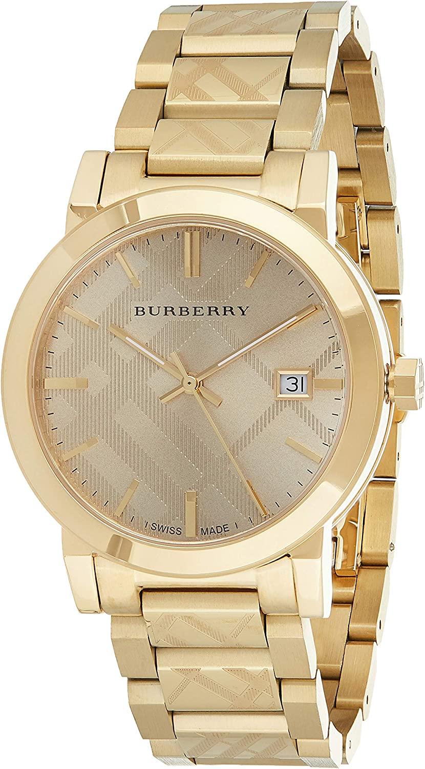 Watch strap Burberry BU9038 Steel Gold Toned