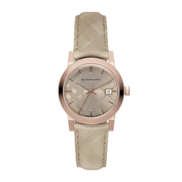 Watch strap Burberry BU9154 Leather Beige 18mm