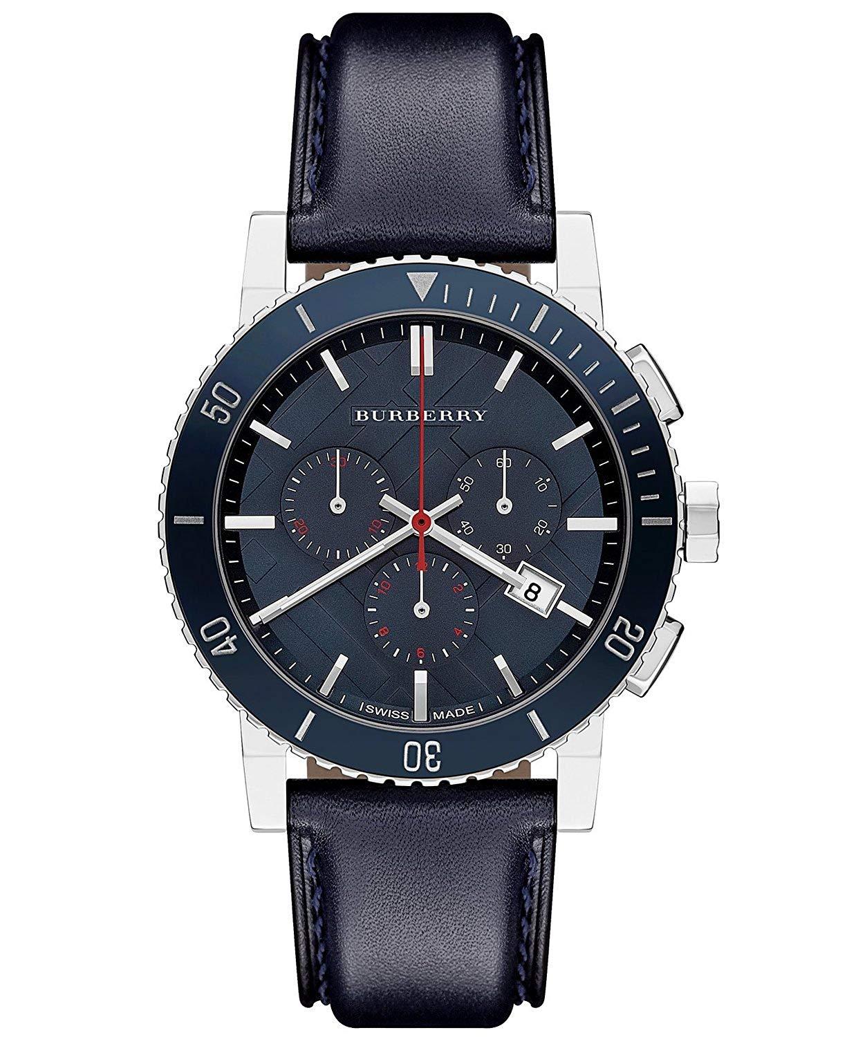 Watch strap Burberry BU9383 Leather Blue 22mm