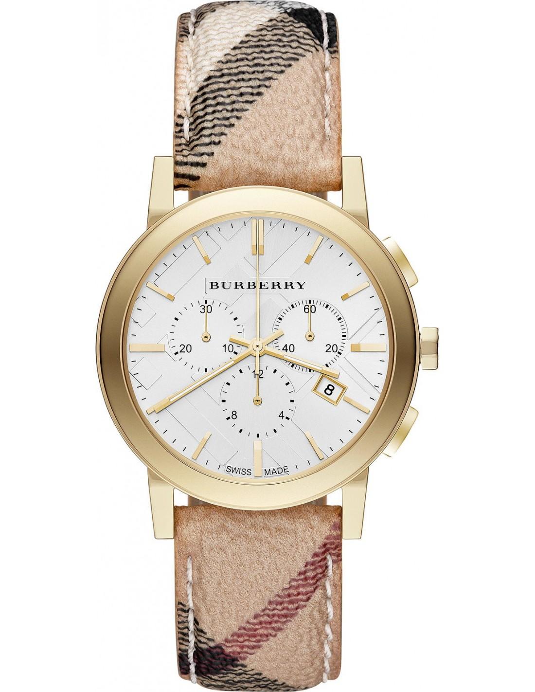 Watch strap Burberry BU9752 Leather/Plastic Beige 20mm