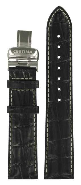 Watch strap Certina C53670294265A Leather Black 20mm