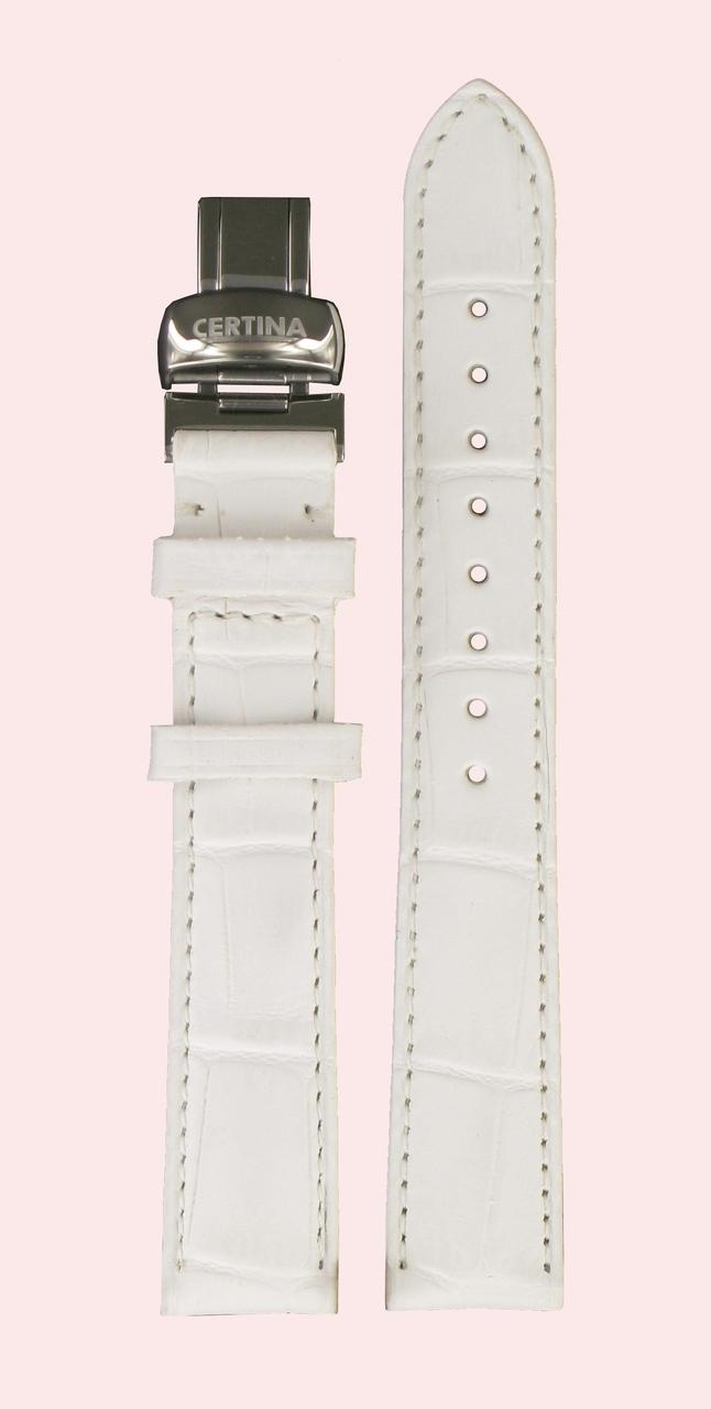 Watch strap Certina C600007310 Leather White 16mm