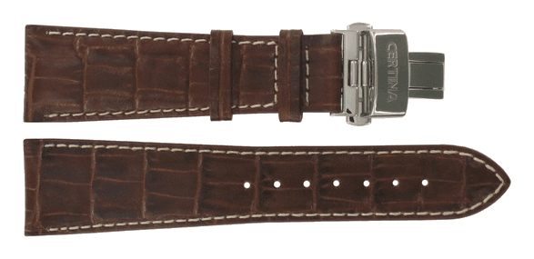 Watch strap Certina C600011090 / C001517A / C00.1.517.16.057.01 Leather Brown 23mm